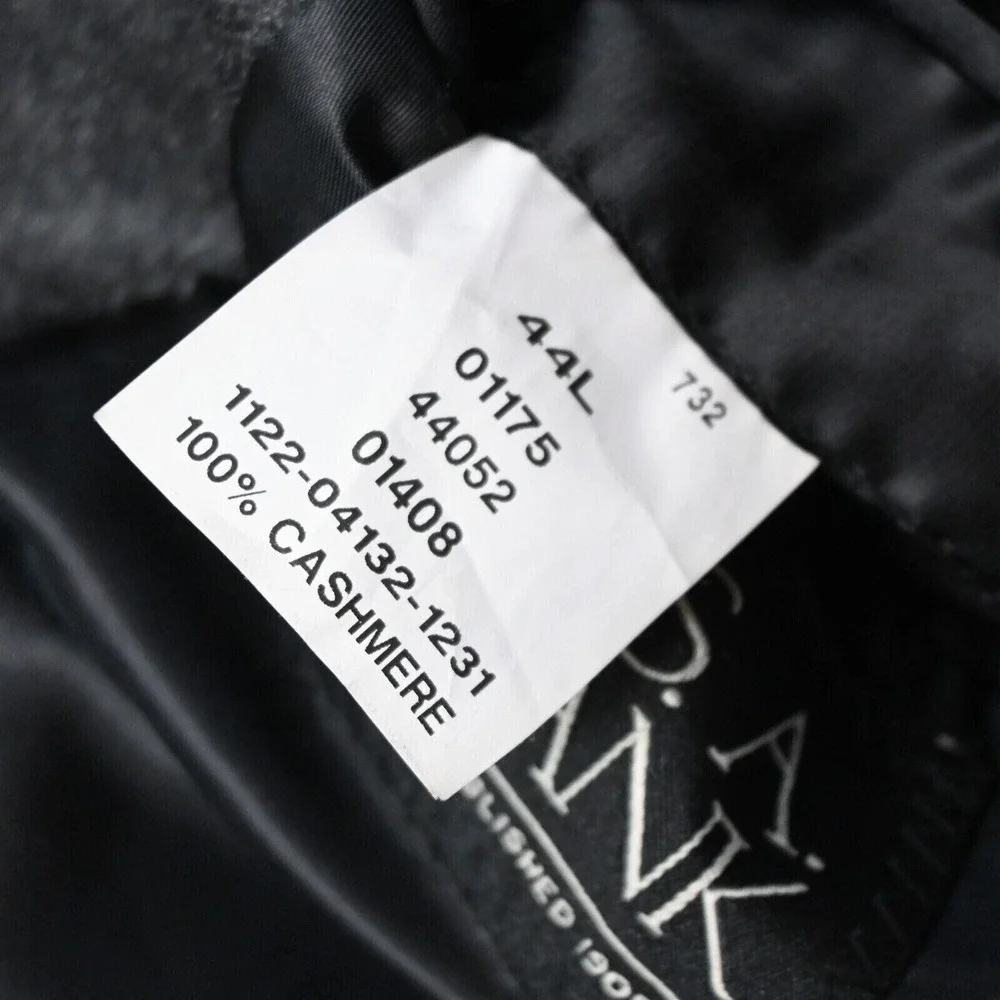 Jos A Bank 44L Gray Gordon 100% Cashmere Mens‎ Blazer Sport Coat Jacket